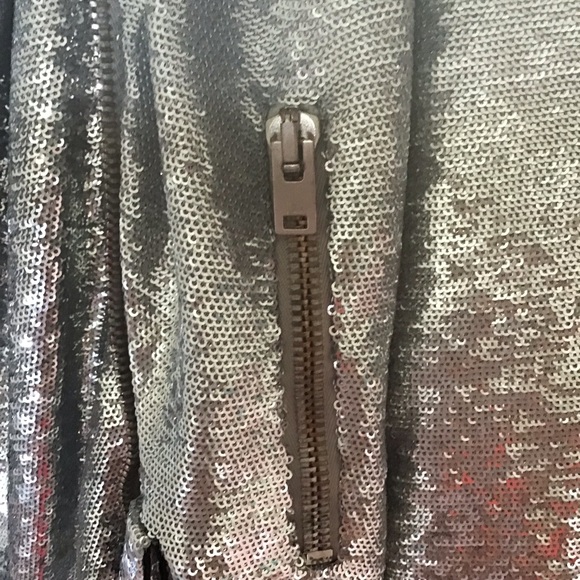 NWT Iro silver sequin Oliv jacket motorcycle style - Picture 5 of 12